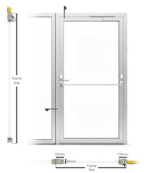 A60/AF85 External Single Hinged Door - illustration