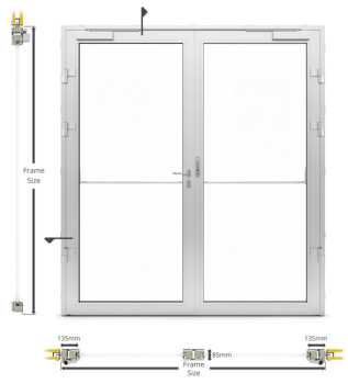A60/AF85 Internal Double Hinged Door - illustration