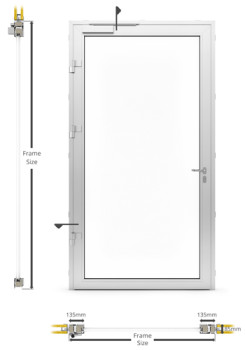 AF50 Glazed Internal Double Hinged Door - illustration